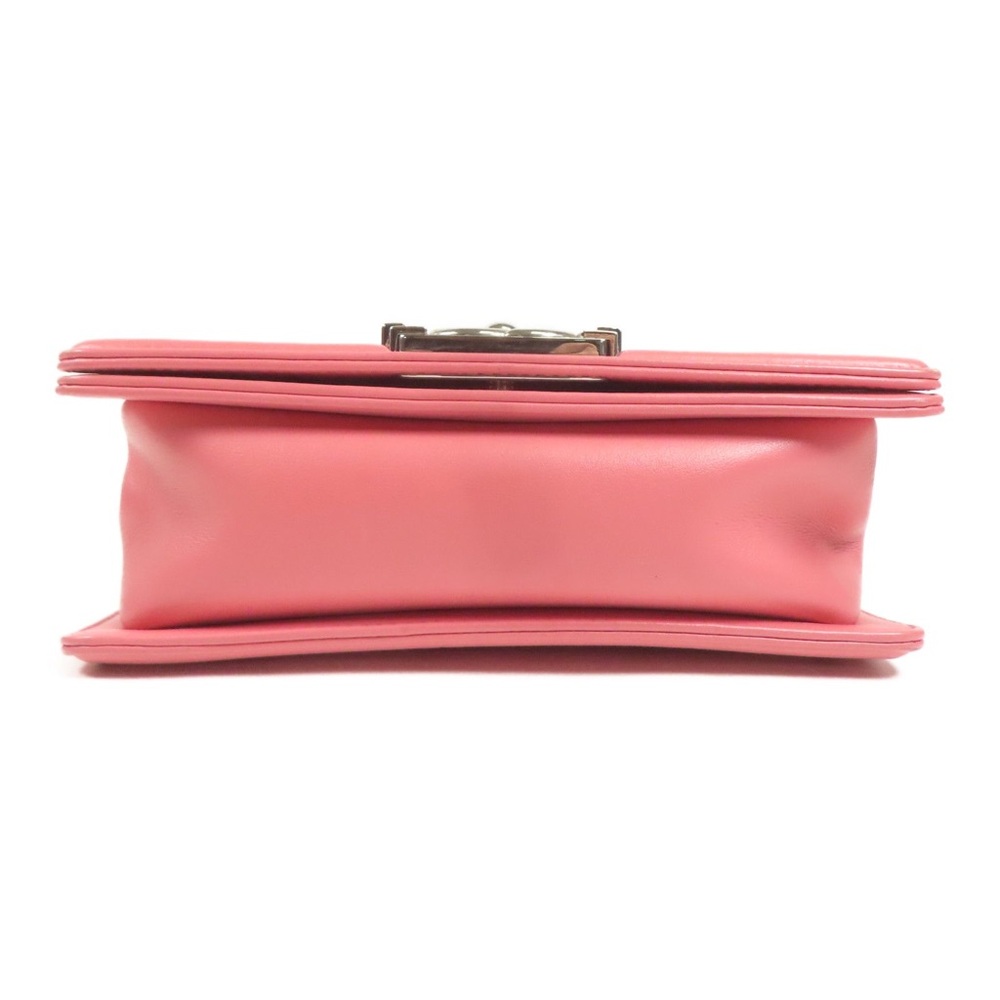 ✨🛍️ Chanel Pink Lambskin Leather Chevron Quilted Boy Bag Small - Picture 3 of 7